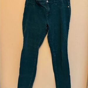 Pilcro Dark Green Corduroy Skinny Jeans